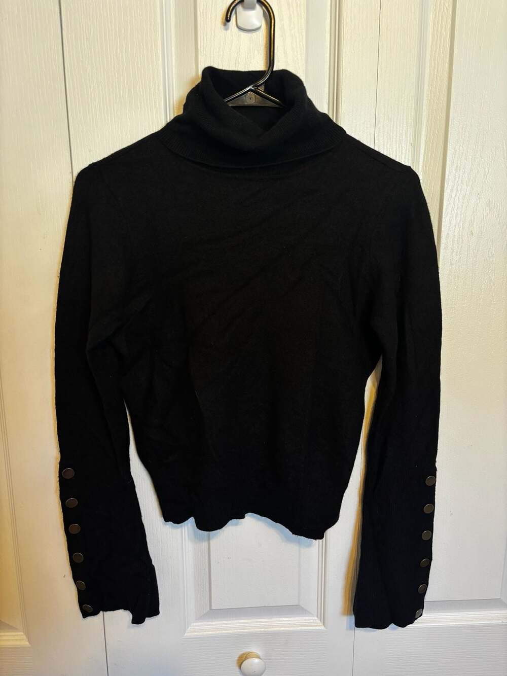 Ramy Brook Turtleneck Sweater Size L/G Black Wool Blend